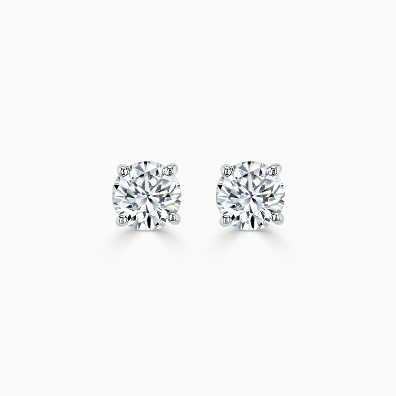 18ct White Gold Round Brilliant Lab Grown Diamond Stud Earrings - (0.30ct)