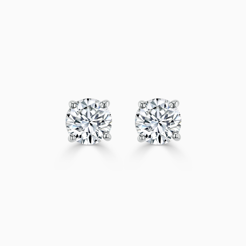 18ct White Gold Round Brilliant Lab Grown Diamond Stud Earrings - (0.50ct)