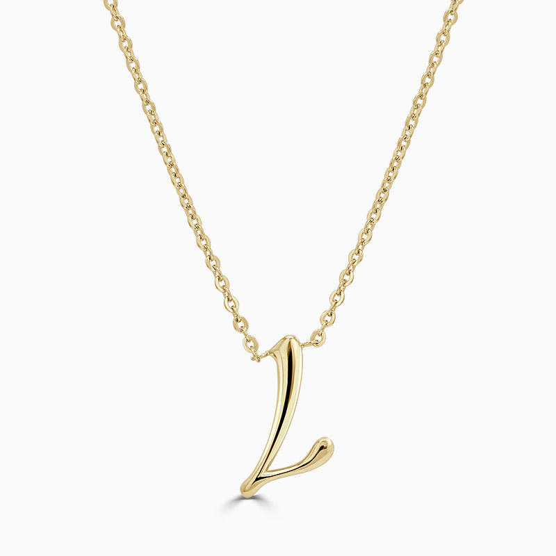 18ct Yellow Gold L - Initial Pendant