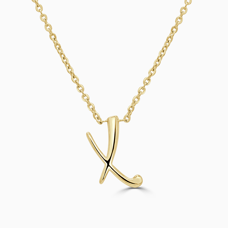 18ct Yellow Gold X - Initial Pendant