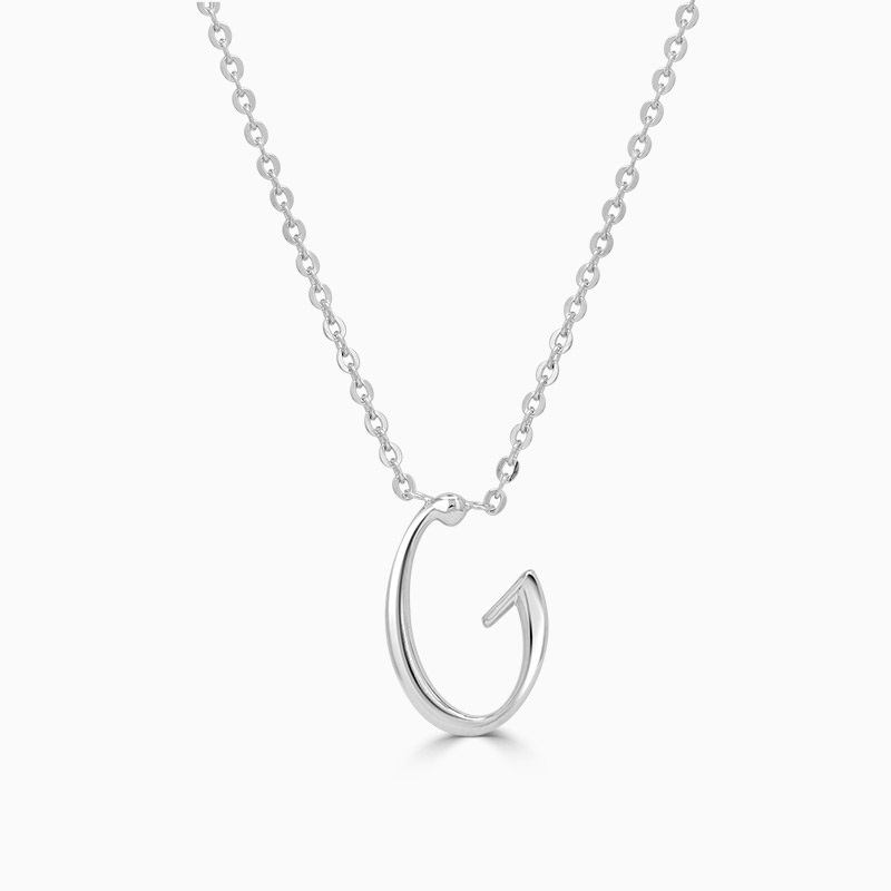Sterling Silver G - Initial Pendant