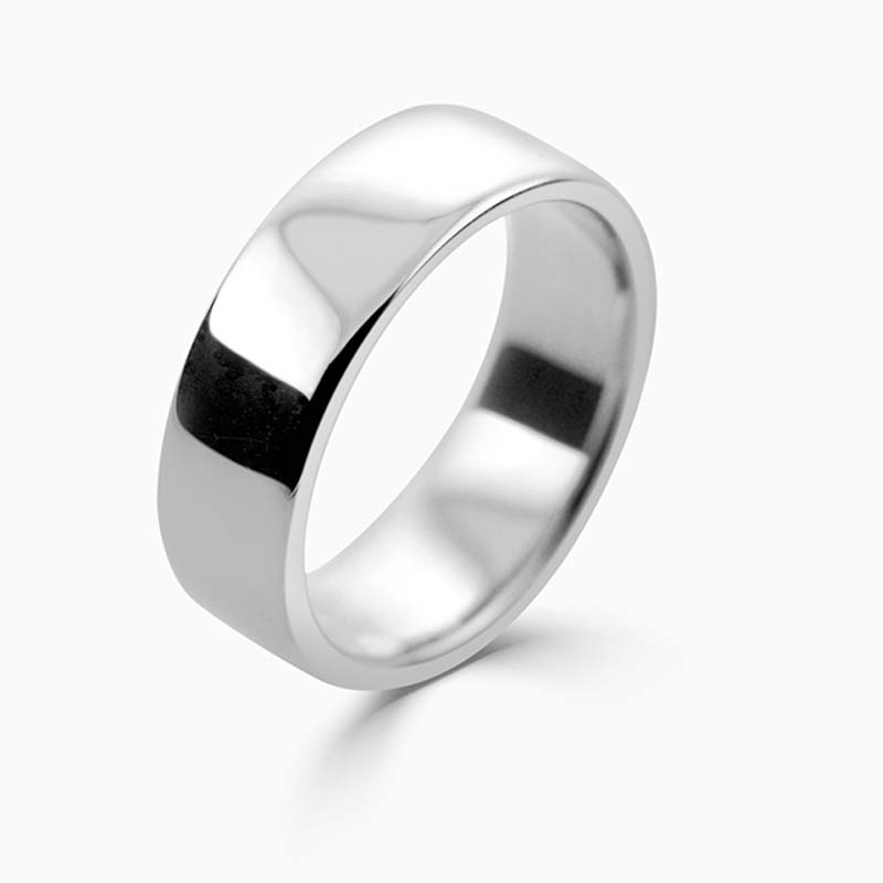 Palladium 7mm Slight Court Medium Weight Wedding Ring