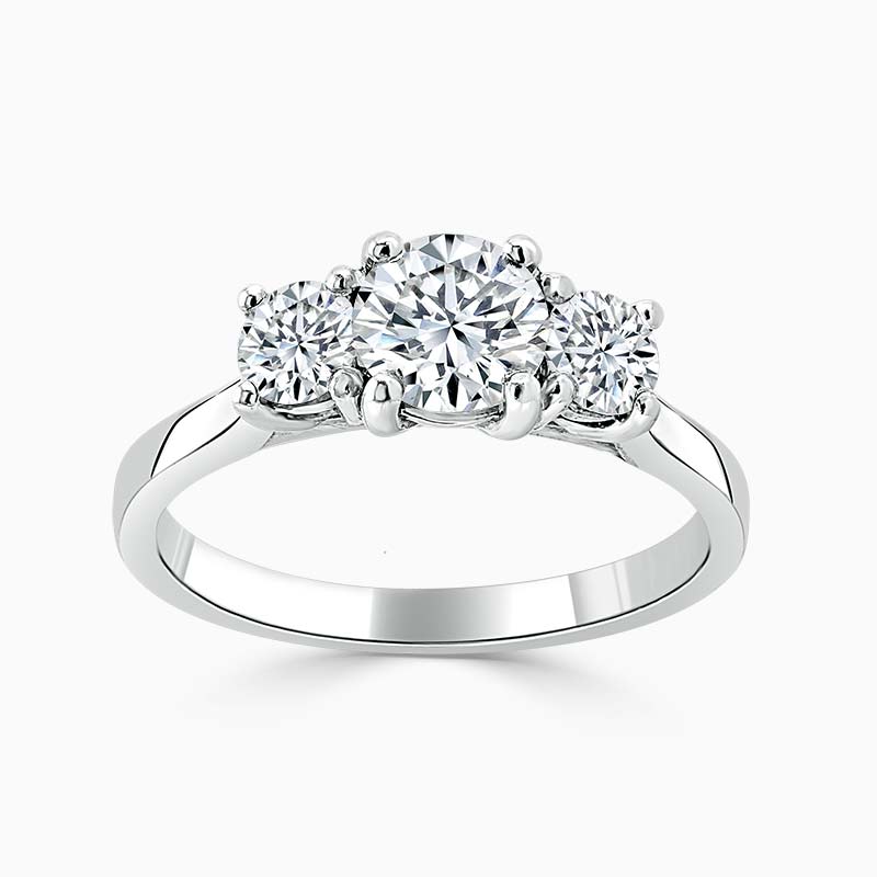 18ct White Gold Round Brilliant Openset 3 Stone Engagement Ring