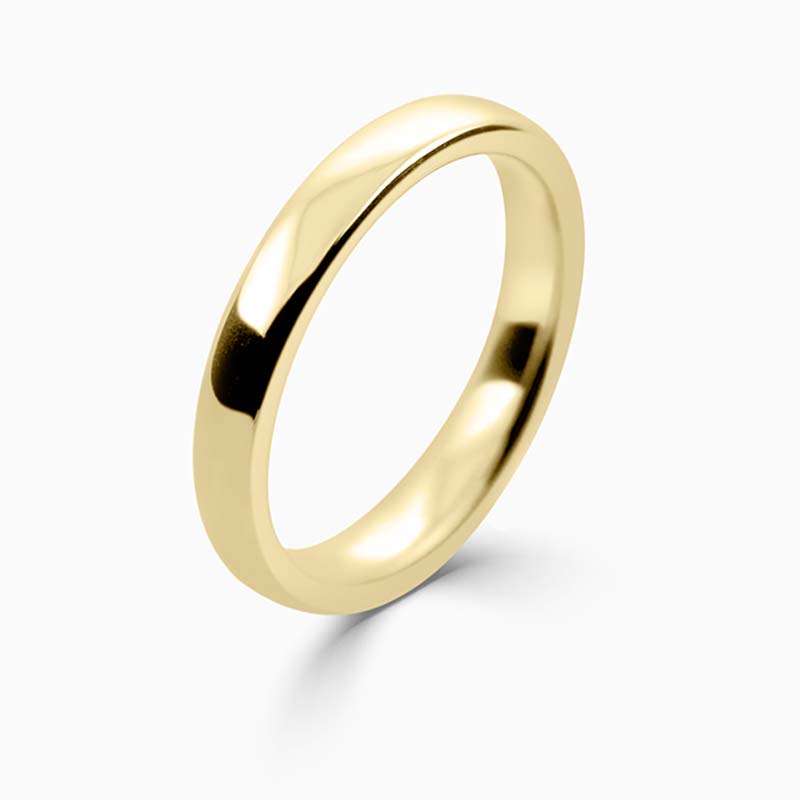 18ct Yellow Gold 3mm Slight Court Medium Weight Wedding Ring