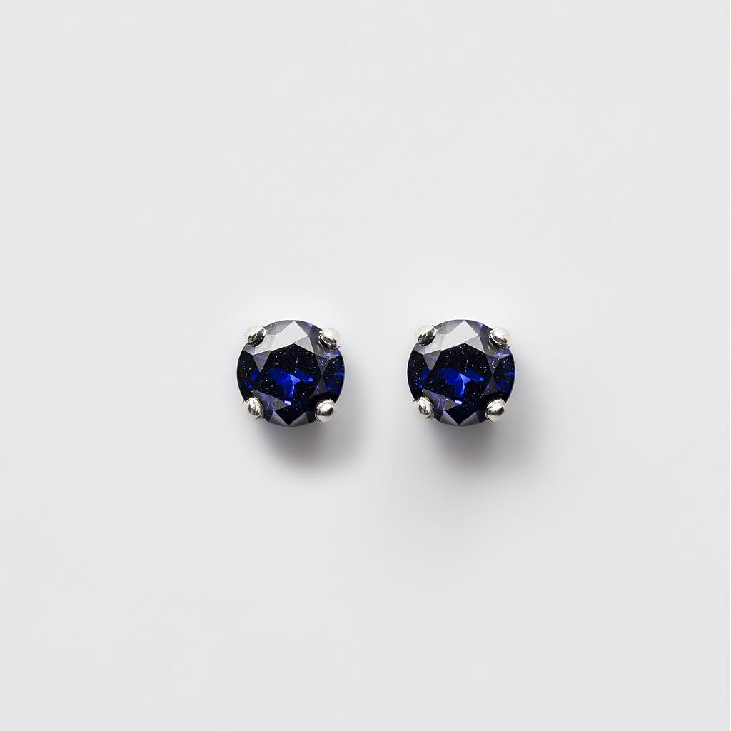 18ct White Gold 18ct White Gold Blue Lab Sapphire Stud Earrings (0.50ct)