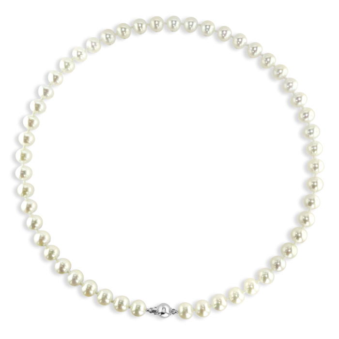 Akoya Pearl Necklace with 18ct White Gold Clasp - PDN7902P - Steven Stone