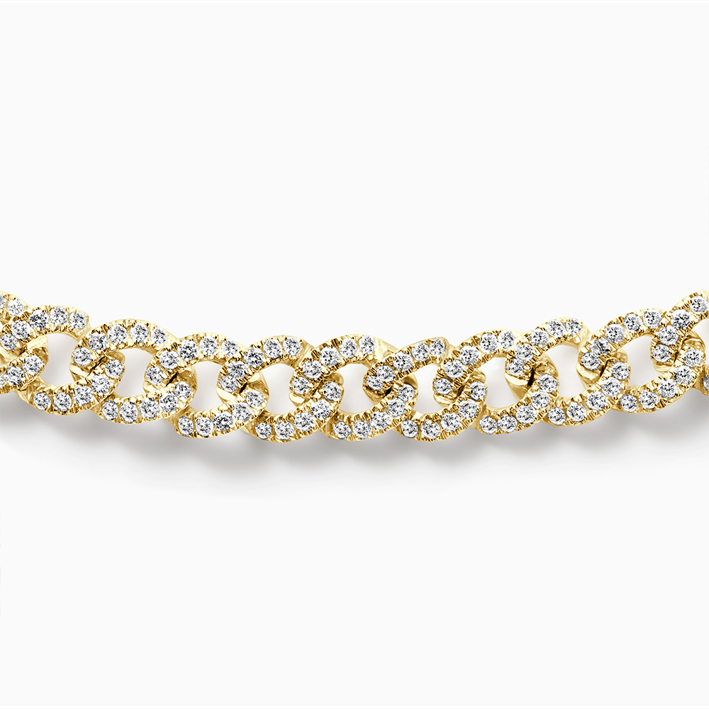Small Link Diamond Set Chain Bracelet