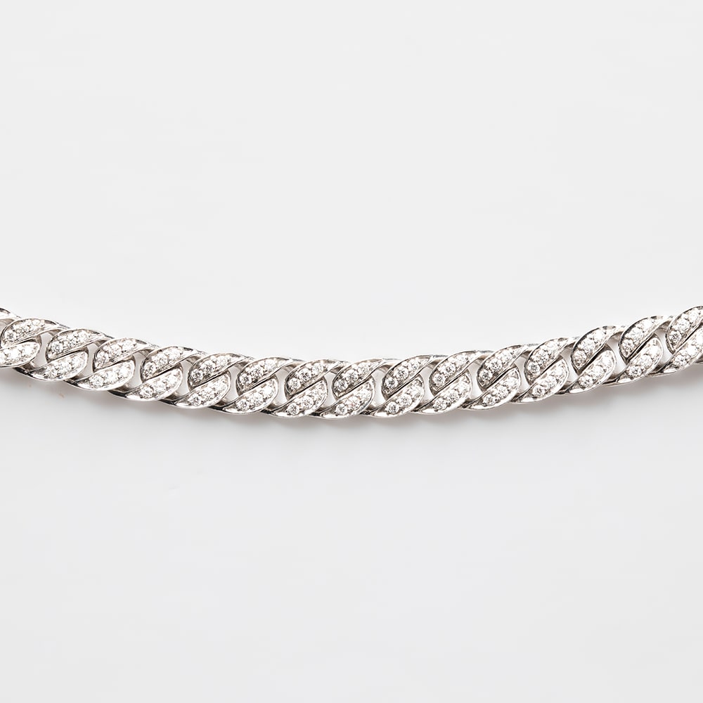 Medium Link Diamond Set Chain Bracelet