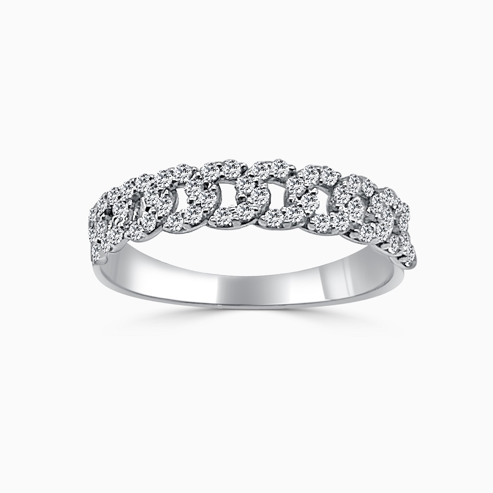 Diamond Set Chain Link Ring