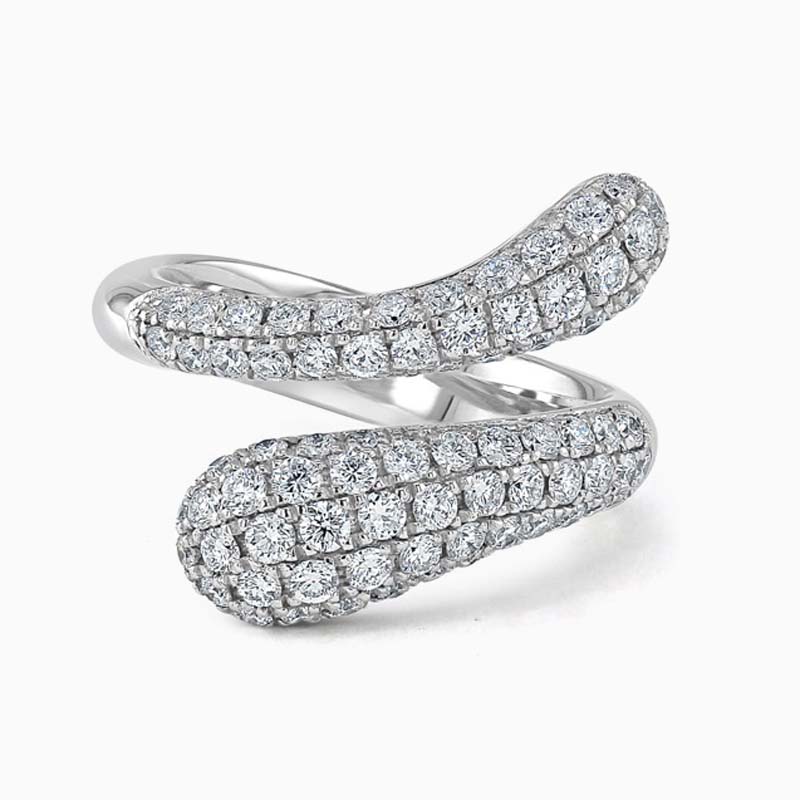 Pavé Set Crossover Diamond Dress Ring