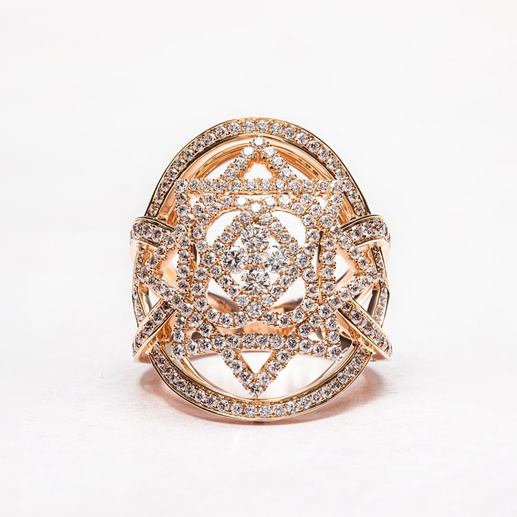 Geometric Diamond Dress Ring
