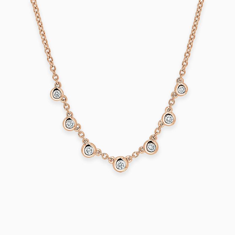 Round Brilliant Seven Diamond Necklace