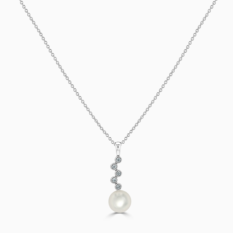 Diamond and Fresh Water Pearl Pendant