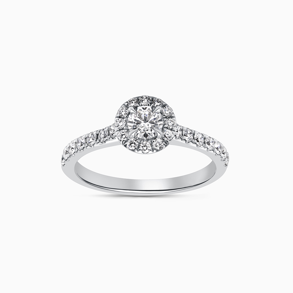 Round Brilliant Halo Diamond Engagement Ring