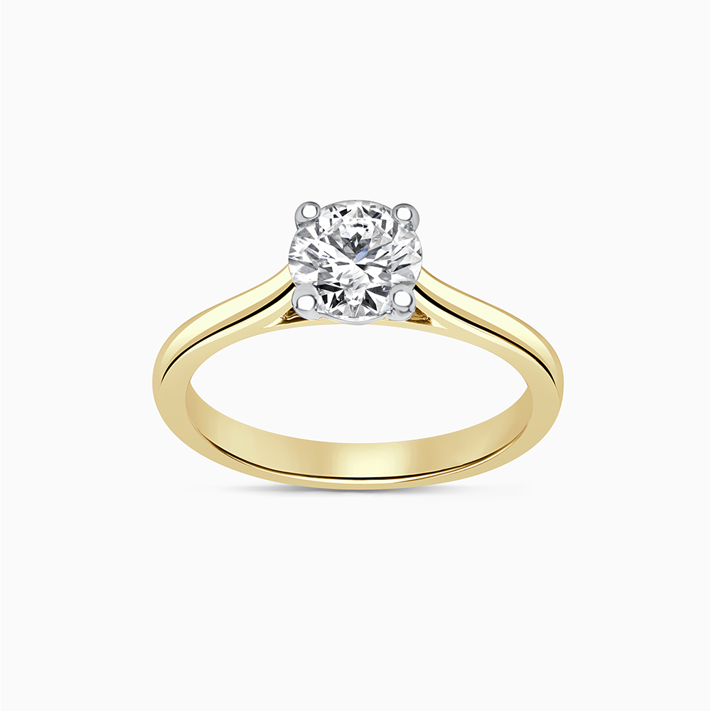 18ct Yellow Gold Round Brilliant Classic Wedfit Engagement Ring with Round, 0.86ct, F Colour, VS2 Clarity - GIA 6214297591 