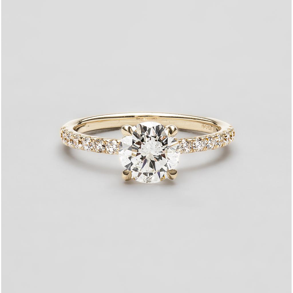 18ct Yellow Gold Simplicity Cutdown Round Brilliant Diamond Engagement Ring - GIA 2221572370 1.25CT G/I1