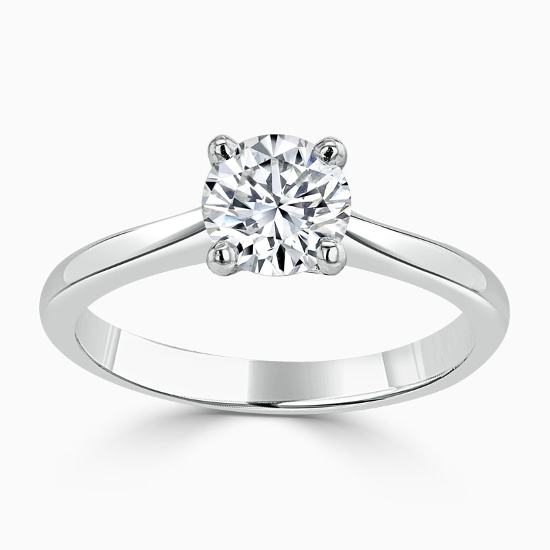 Platinum Round Brilliant Classic Wedfit Engagement Ring With 6.00mm Moissanite