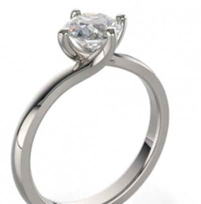 4-claw twist solitaire engagement ring