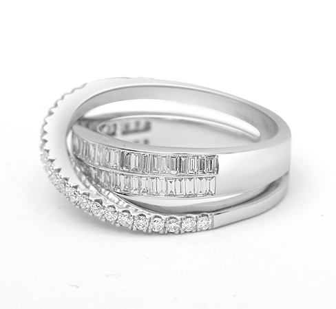 Crossover diamond dress ring