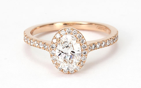 Halo rose engagement ring