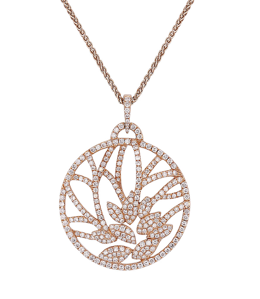 Rose gold diamond pendant