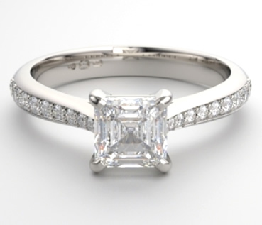 asscher diamond engagement ring