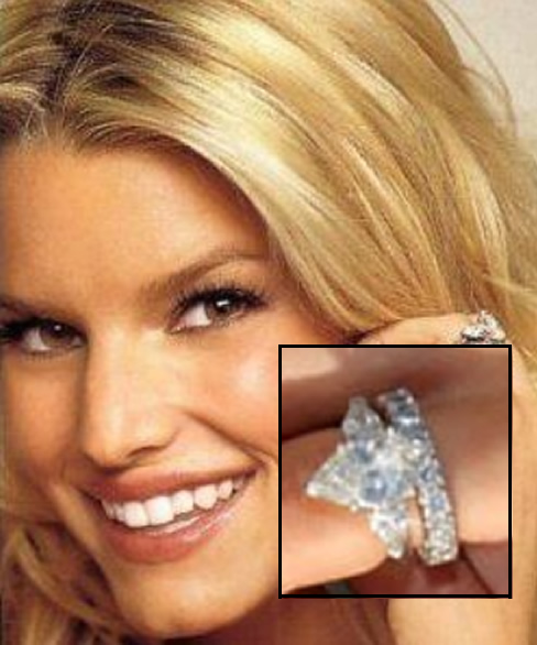 jessica simpsons pear shaped diamond engagement ring