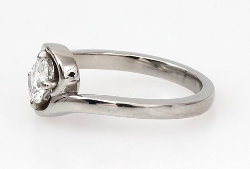 oval shaped bespoke diamond engagement ring 