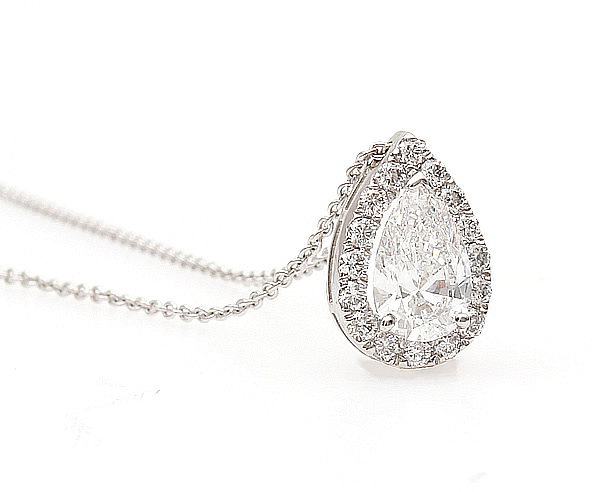pear shaped diamond pendant