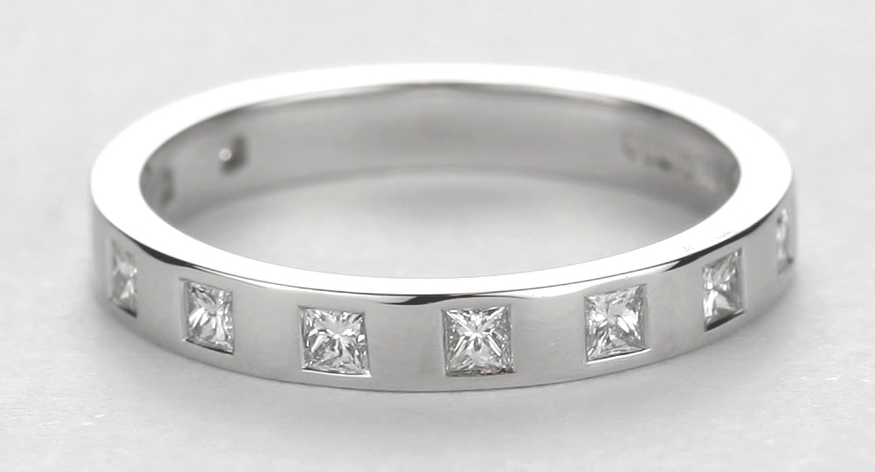 platinum princess cut diamond wedding ring 