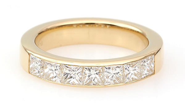 princess cut channel set diamond eternity ring