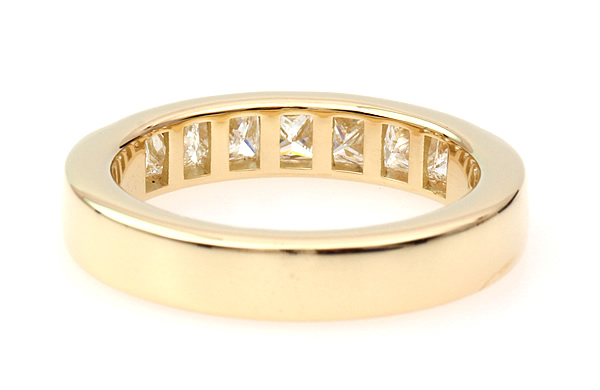 princess cut diamond half eternity ring