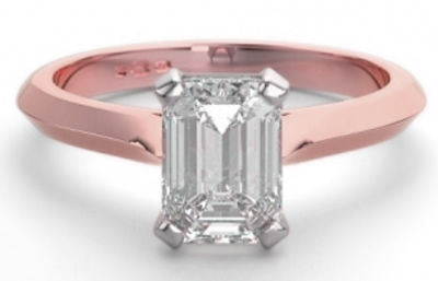 rose gold emerald diamond engagement ring