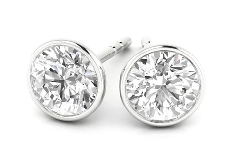 round brilliant cut diamond stud earrings