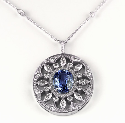 sapphire and diamond pendant 