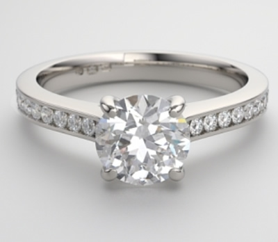 shoulder set diamond engagement ring