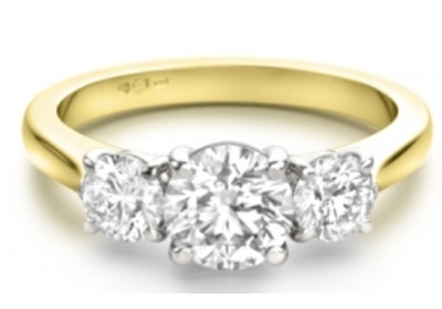 three diamond engagement ring 