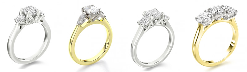 three stone diamond engagement ring image