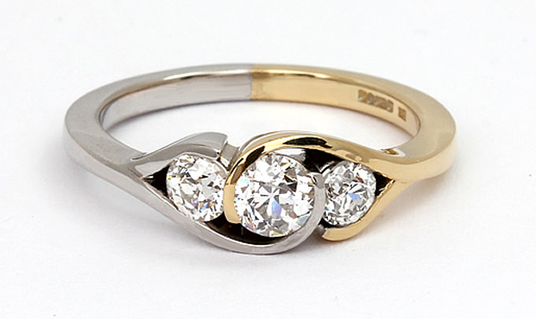 two tone diamond ring