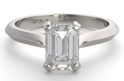 white gold emerald cut diamond engagement ring